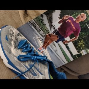 Signed shoe and poster of Sir Meb 4X Olympion